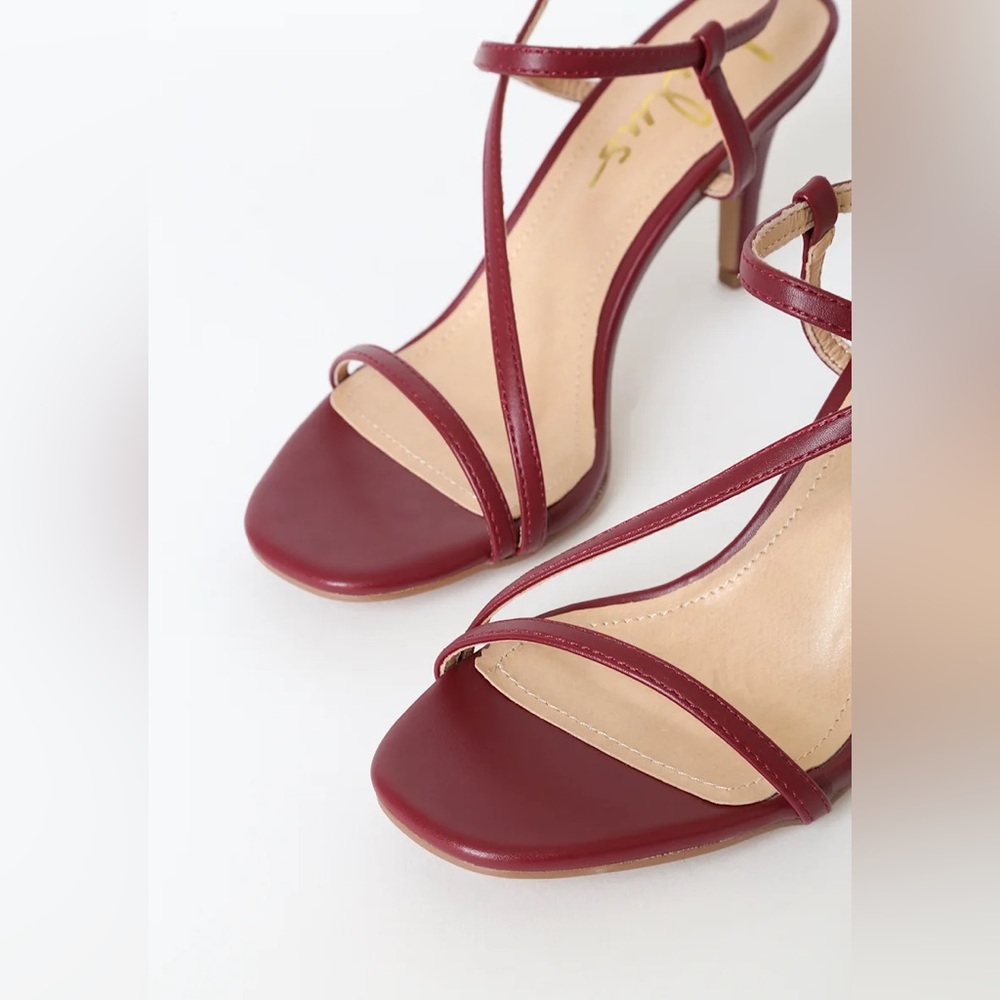 8.5-Lulus Dannay Wine High Heel Sandals - Picture 4 of 5